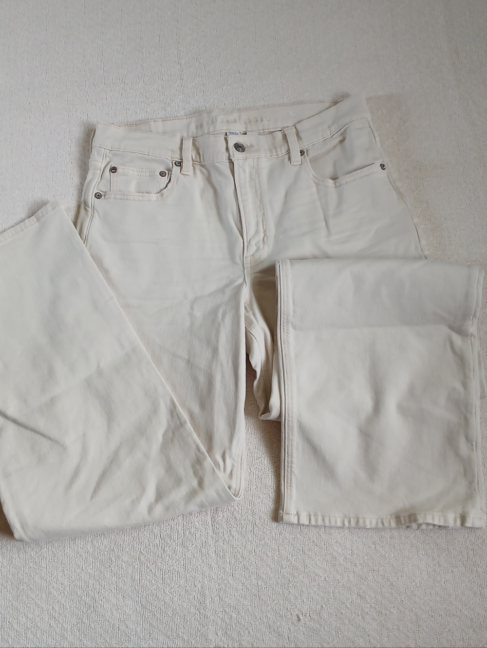 aeo ♡ stovepipe stretch 8 jeans 5259 american eagle cream neutral